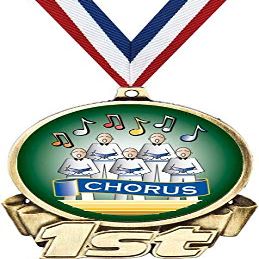 Chorus First Place Medal, 3" Gold Chorus Music Trophy Medal Award 50 Pack Prime