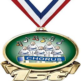 Chorus First Place Medal, 3" Gold Chorus Music Trophy Medal Award 50 Pack Prime