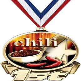 Chili Pot First Place Medal, 3" Gold Chili Cook Off Trophy Medal Award 50 Pack Prime