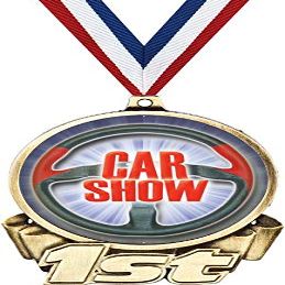 Car Show First Place Medal, 3" Gold Auto Show Trophy Medal Award 100 Pack Prime