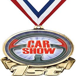 Car Show First Place Medal, 3" Gold Auto Show Trophy Medal Award 100 Pack Prime