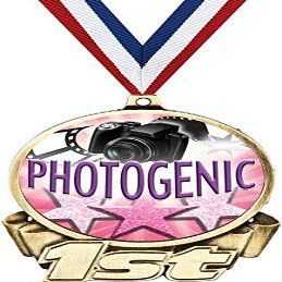 Beauty First Place Medal, 3" Gold Photogenic Trophy Medal Award 50 Pack Prime