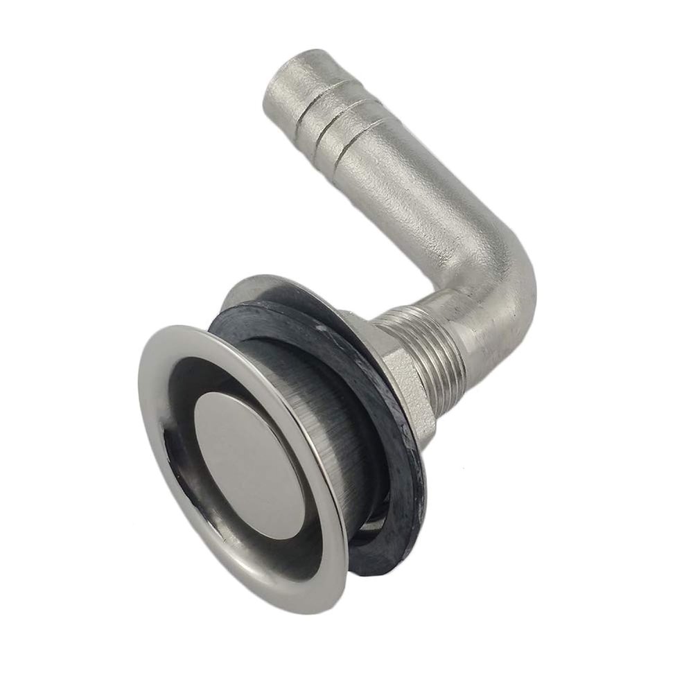 5/8"O.D. Universal 90 Stainless Steel Marine Boat Flush Mount Fuel Gas Tank Vent with Mounting Gasket Hardware Fitting for Marine Boat Yacht