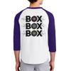 Custom 3/4 Sleeve T-Shirt Personalized Raglan Baseball T-Shirt Custom Unisex Raglan Shirt White-Purple view 3