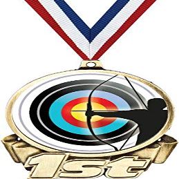 Archery First Place Medal, 3" Gold Archery Shooter Trophy Medal Award 50 Pack Prime