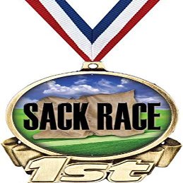 Sack Race First Place Medal, 3" Gold Sack Race Trophy Medal Award 50 Pack