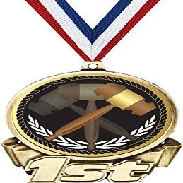 Lawyer First Place Medal, 3" Gold Law School Gavels Trophy Medal Award 10 Pack Prime