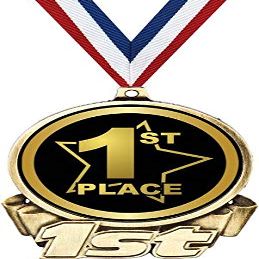 1st Place Award Medal, 3" Gold First Place Trophy Medal Award 20 Pack Prime