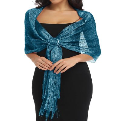 BANETTETA Shawls and Wraps for Evening and Wedding Dresses - Formal Teal Shawl