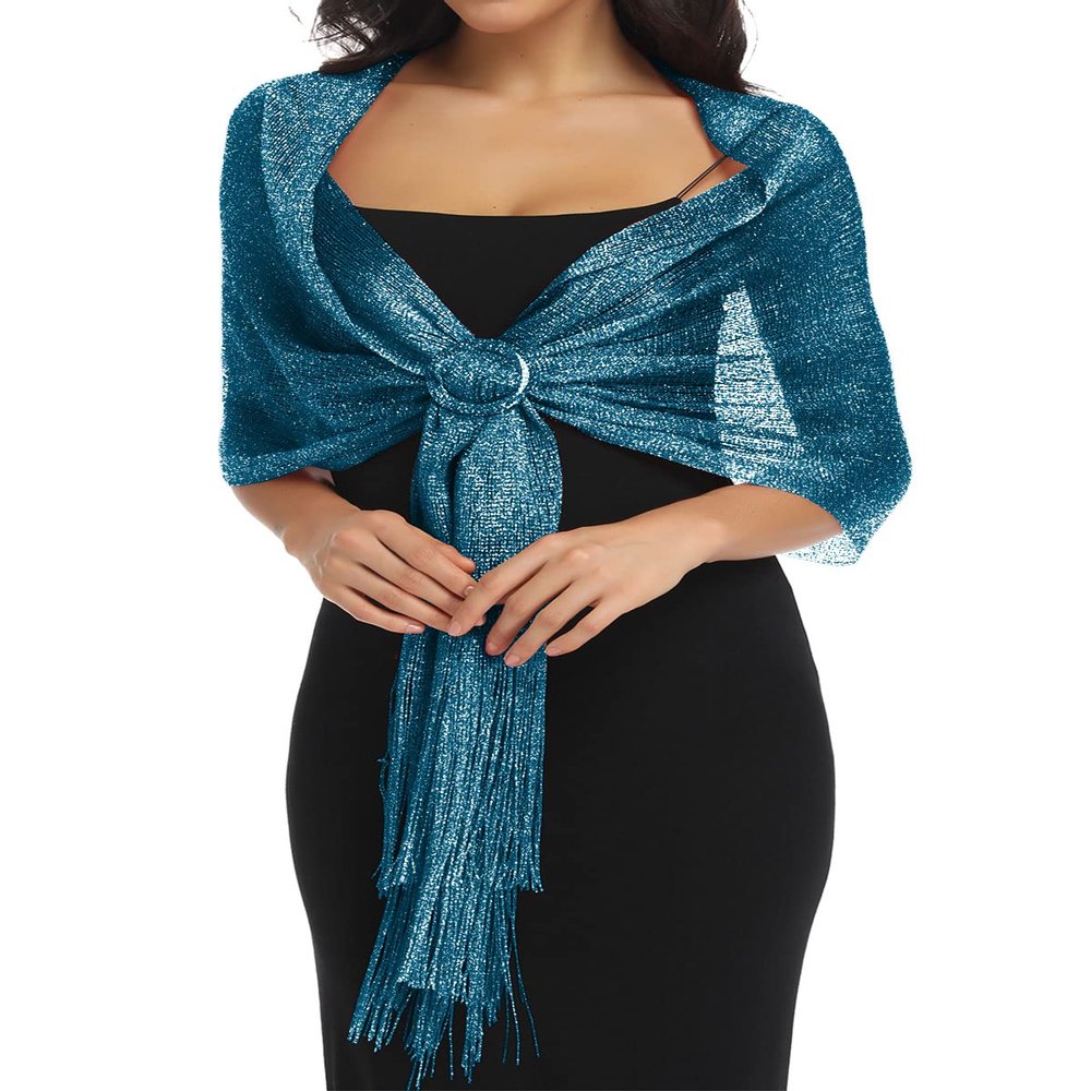 BANETTETA Shawls and Wraps for Evening and Wedding Dresses - Formal Teal Shawl