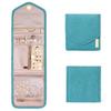BAGSMART Travel Jewelry Organizer Case Foldable Jewelry Roll for Journey Rings, Necklaces, Earrings, Bracelets,Mini,Teal view 1