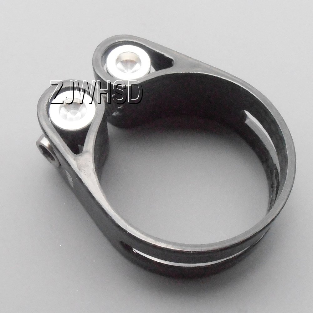 34.9mm 12g Carbon Fiber Ti Titanium Bolt Bike Saddle SeatPost Clamp Collar BMX
