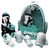Lenexa Go GRO Adjustable Quad Roller Skate Bundle  Kids Roller Skates with Wrist Guards, Knee Pads, Elbow Pads, and Matching Backpack Black, Teal, Adjustable Large (3 to 6) view 1
