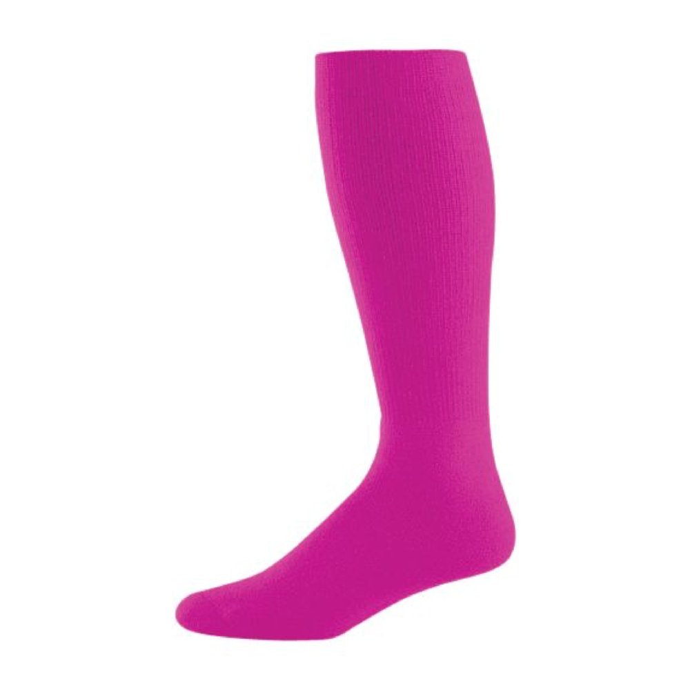 Augusta Sportswear High Five Versatile Performance Knee-High Athletic Socks for Soccer, Football, and Softball, Power Pink, Small