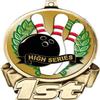 Bowling First Place Medal, 3" Gold Bowling High Series Trophy Medal Award 50 Pack Prime view 2