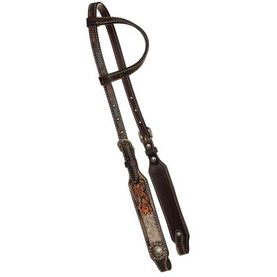 Circle Y Inlaid Floral One Ear Headstall (Cowhide)