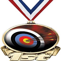 Archery First Place Medal, 3" Gold Archery Board Trophy Medal Award 50 Pack Prime