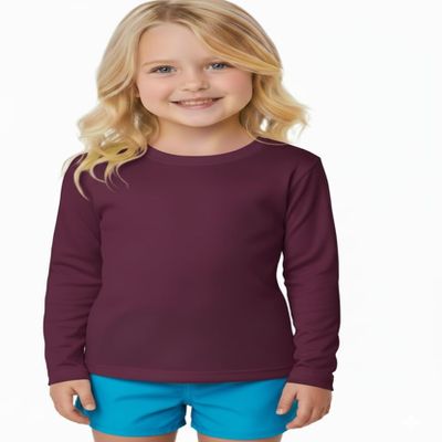 INGEAR Girls Long Sleeve Rash Guard Swim Shirt Outdoor Sports Shirt Lightweight Athletic Tee Protective Quick Dry (Purple, Medium)
