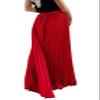 ebossy Women's High Waist Flowy Pleated Chiffon Maxi Skirt (X-Large, Red) view 2