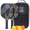 YC DGYCASI Pickleball Paddles Set of 2, USAPA Approved Carbon Fiber Surface Pickleball Set, Lightweight Pickle Ball Rackets 2 Pack, 2 Outdoor Pickleball, 2 Indoor Pickleball, 1 Pickleball Bag view 1