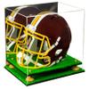 Better Display Cases Acrylic Football Helmet Display Case with Mirror, Yellow Risers and Turf Base (A002-YR) view 1