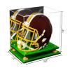 Better Display Cases Acrylic Football Helmet Display Case with Mirror, Yellow Risers and Turf Base (A002-YR) view 2