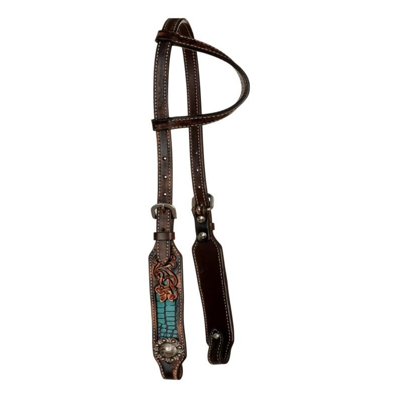 Circle Y Inlaid Gator One Ear Headstall