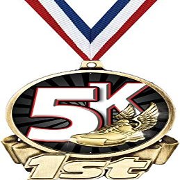 5K Race First Place Medal, 3" Gold 5K Trophy Medal Award 50 Pack Prime