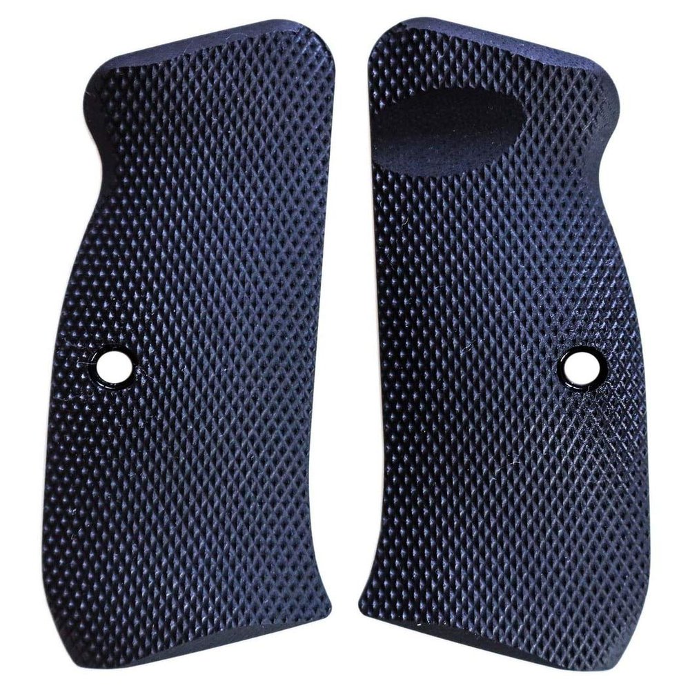 LOK Grips Full Size CZ 75 Palm Swell Checkered G10 Grips Solid Black