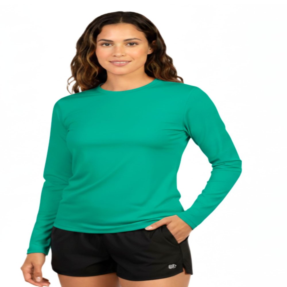 INGEAR Women's Rash Guard Shirts UPF 50+ Sun Protection, Lightweight Swim Shirts for Women, Quick Dry Womens Fishing Shirt Sizes S-XXL (Seafoam, Large)