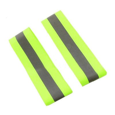 preliked High Visibility Reflective Bands Wristbands, 2Pcs Safety Reflective Arm Wrist Band Belt Strap Sports Night Running Cycling Green