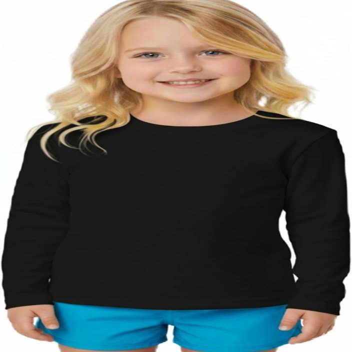 INGEAR Girls Long Sleeve Rash Guard Swim Shirt Outdoor Sports Shirt Lightweight Athletic Tee Protective Quick Dry (Black, Medium)