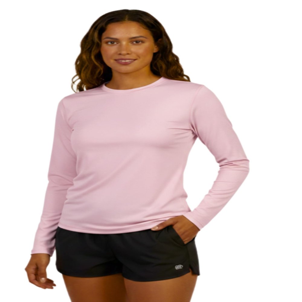 INGEAR Women's Rash Guard Shirts UPF 50+ Sun Protection, Lightweight Swim Shirts for Women, Quick Dry Womens Fishing Shirt Sizes S-XXL (Pink, Small)