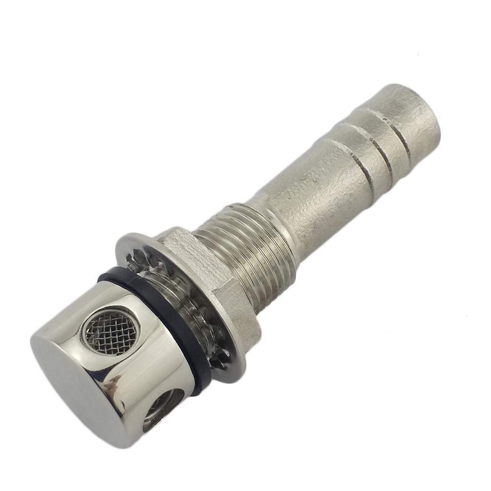 316 Stainless Steel Marine Grade Fuel Gas Tank Vent with Mounting Gasket Hardware Fitting for 5/8inch Hose