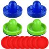 Coopay Air Hockey Pushers and Pucks, Air Hockey Paddles, Goal Handles Paddles Replacement Accessories for Game Tables (4 Striker, 8 Red Puck Pack) view 1