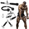 XPRT Fitness Tricep Press Down Cable Attachment, V Handle with Rotation, Rotating Bar, Tricep Rope, V-Shaped Bar, Weight Machine Accessories Set of 4 (V Handle+V Shaped Bar+Tricep Rope+ Straight Bar) view 1