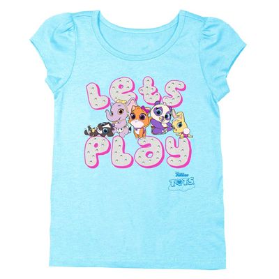 Disney Jr. T.O.T.S. Short Sleeve Girls Toddler T-Shirt - T.O.T.S. (Tiny Ones Transfer Service) Light Blue