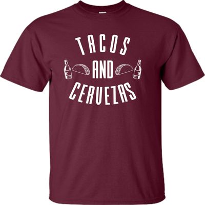 Go All Out XXXXX-Large Maroon Adult Tacos and Cervezas T-Shirt
