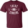 Go All Out XXXXX-Large Maroon Adult Tacos and Cervezas T-Shirt view 1