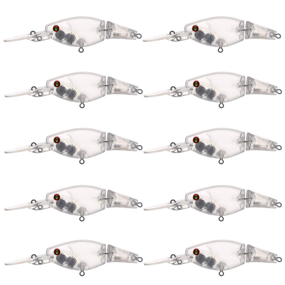 FREE FISHER Lure Blanks,Unpainted Fishing Lures,20pcs Crankbait Blanks Bodies Square Crankbait Blank Lure Baits 105mm/12.8g