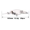 FREE FISHER Lure Blanks,Unpainted Fishing Lures,20pcs Crankbait Blanks Bodies Square Crankbait Blank Lure Baits 105mm/12.8g view 2