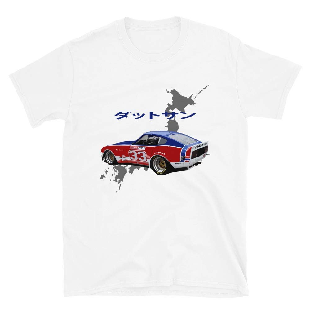 1973 Bob Sharp Racing #33 Datsun 240z Race Car Short-Sleeve Unisex T-Shirt White