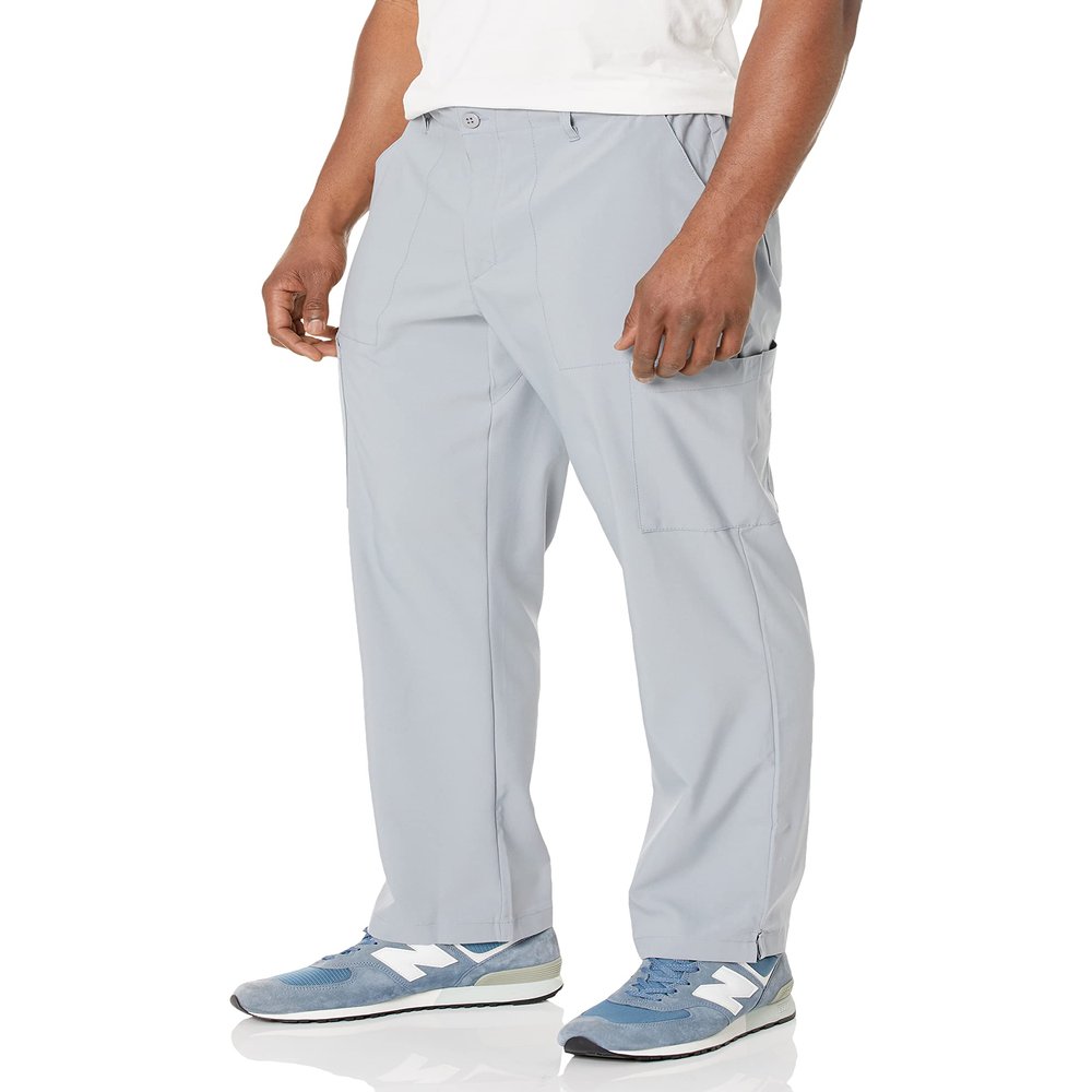 WonderWink W123 Mens Flat-Front Cargo Pant  Grey, XL