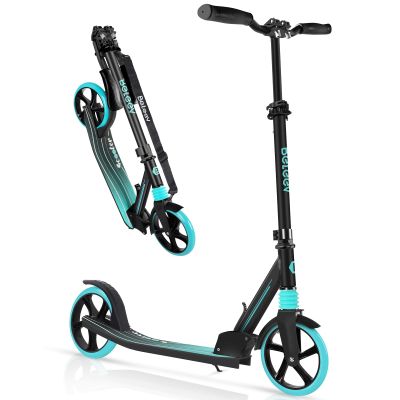 BELEEV V5 Scooters for Kids 6 Years and up Teens and Adults, Foldable Kick Scooter 2 Wheel, Quick-Release Folding System, 200mm Big Wheels, Lightweight Scooter for Girls Boys with Carry Strap (Aqua)