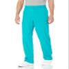 WonderWink W123 Mens Flat-Front Cargo Pant  Teal Blue, Small Tall view 1