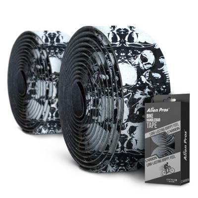 ALIEN PROS Bike Handlebar Tape Carbon Fiber (Set of 2) Black Silver - Enhance Your Bike Grip with These Bicycle Handle bar Tape - Wrap Your Bike for an Awesome Comfortable Ride