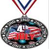 4th of July Second Place Medals, 2 3/4" Silver Fourth of July Trophy Medal Award 50 Pack Prime view 1