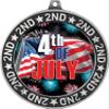 4th of July Second Place Medals, 2 3/4" Silver Fourth of July Trophy Medal Award 50 Pack Prime view 2