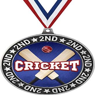 Cricket Second Place Medals, 2 3/4" Silver Cricket Trophy Medal Award 50 Pack Prime