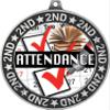 Attendance Second Place Medals, 2 3/4" Silver Perfect Attendance Trophy Medal Award 50 Pack Prime view 2